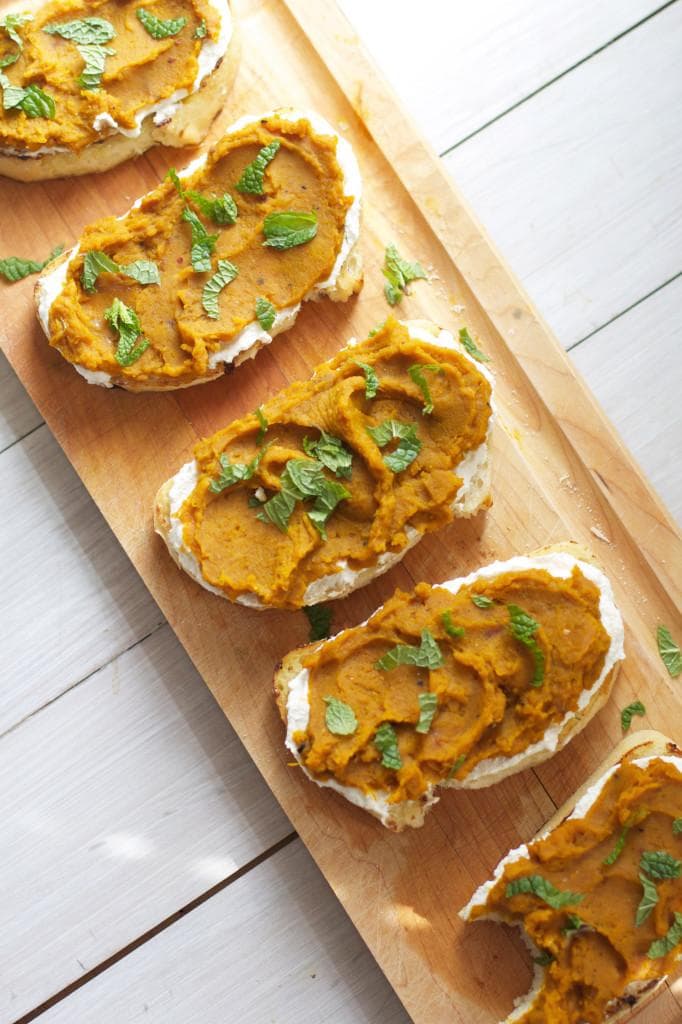 Squash Toasts with Ricotta and Cider Vinegar